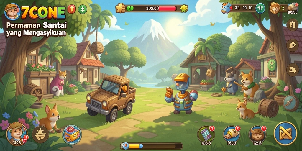 Tangkapan layar gameplay 7CONE yang menyenangkan dan menarik.