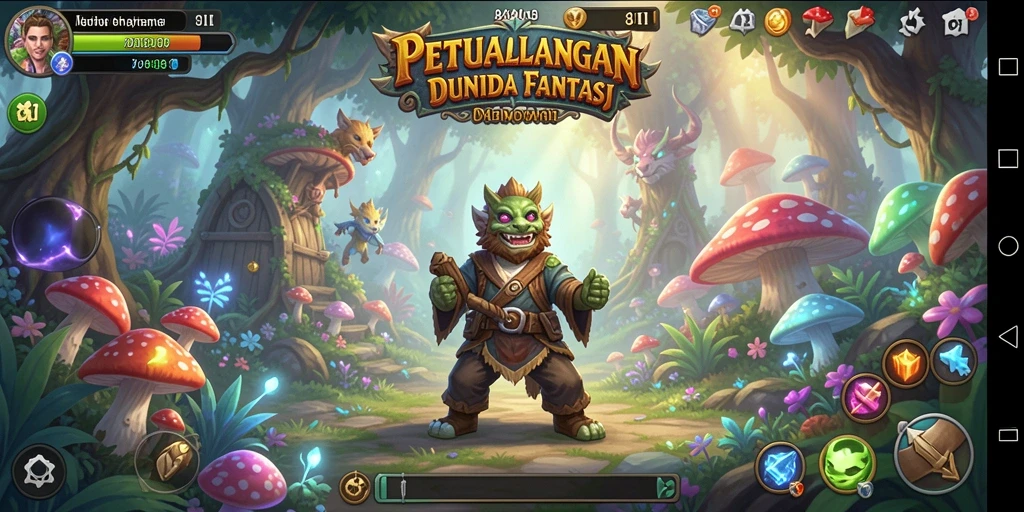 Screenshot gameplay 8II menampilkan petualangan epik di dunia fantasi.