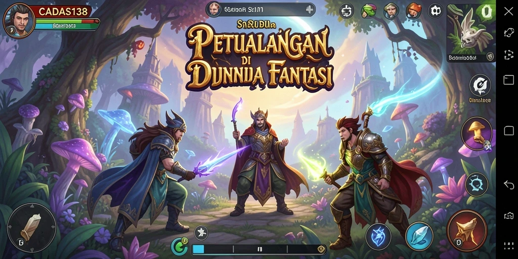 Tangkapan layar gameplay CADAS138 menunjukkan aksi seru dalam pertarungan RPG.