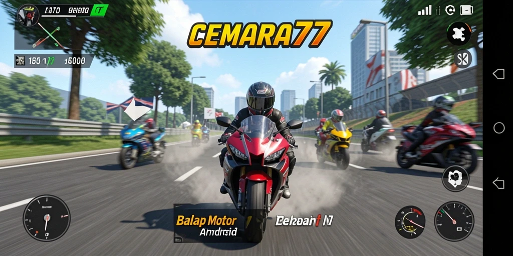 Gameplay seru balap motor di CEMARA77 dengan trek menantang.