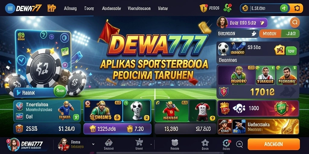 Tampilan utama DEWA777 menampilkan berbagai pilihan taruhan olahraga.