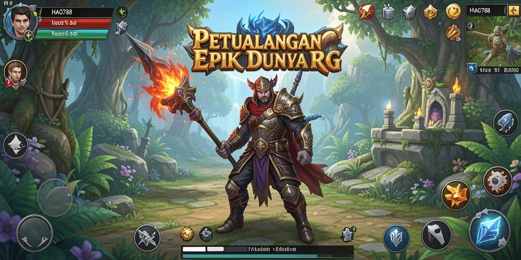 Tangkapan layar gameplay HAO788 menampilkan pertarungan dramatis dalam dunia RPG.