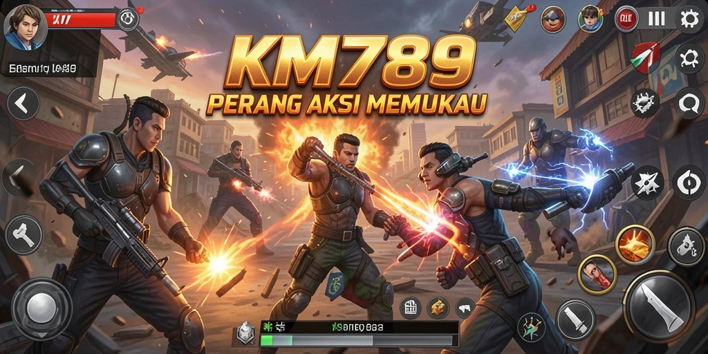 Gameplay seru KM789 dengan aksi menegangkan saat perang.