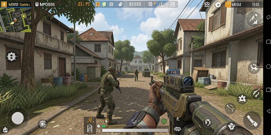 Tampilan gameplay seru dari MPO555 dalam misi TPS.
