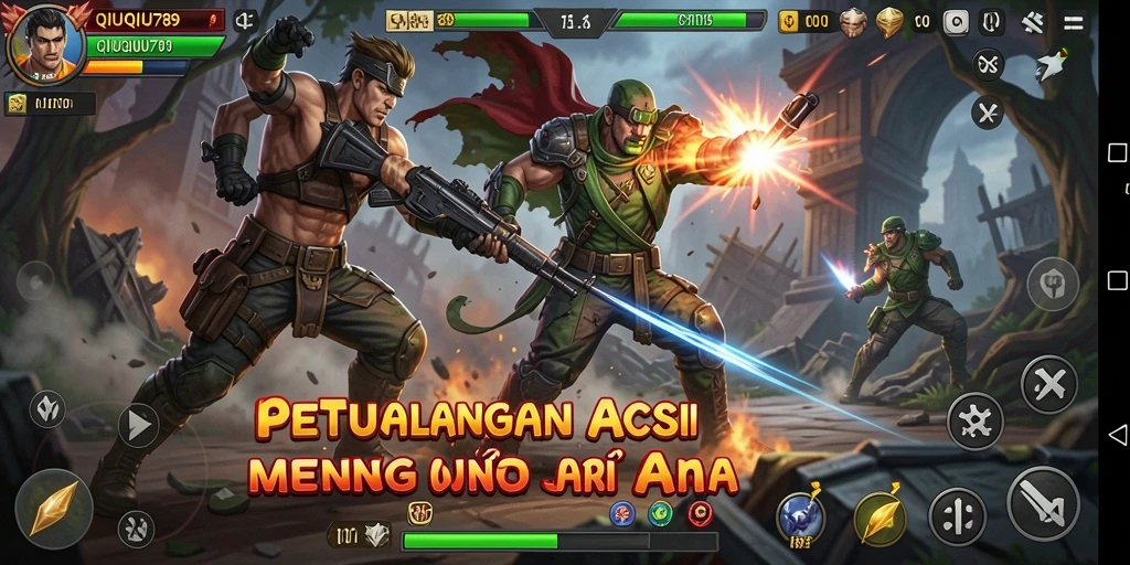 Tangkapan layar mengesankan dari gameplay QIUQIU789 yang penuh aksi.