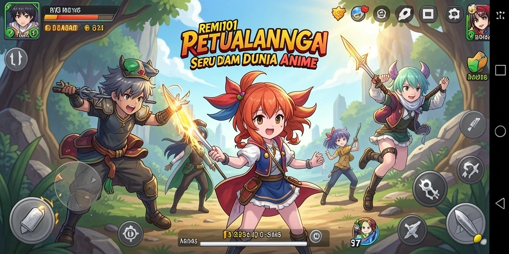 Tangkapan layar menampilkan aksi seru dalam permainan Anime.