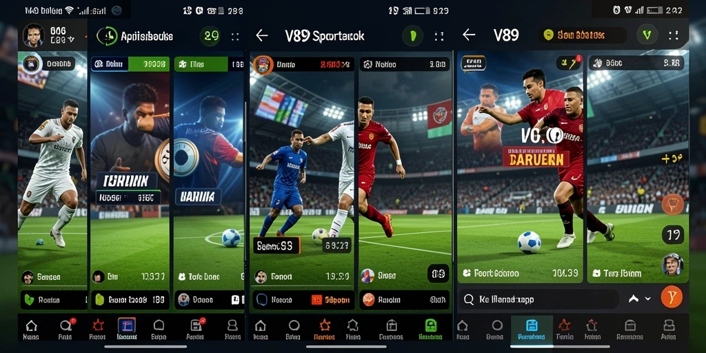 Screenshot V89 menampilkan antarmuka Sportsbook yang menarik dan user-friendly.