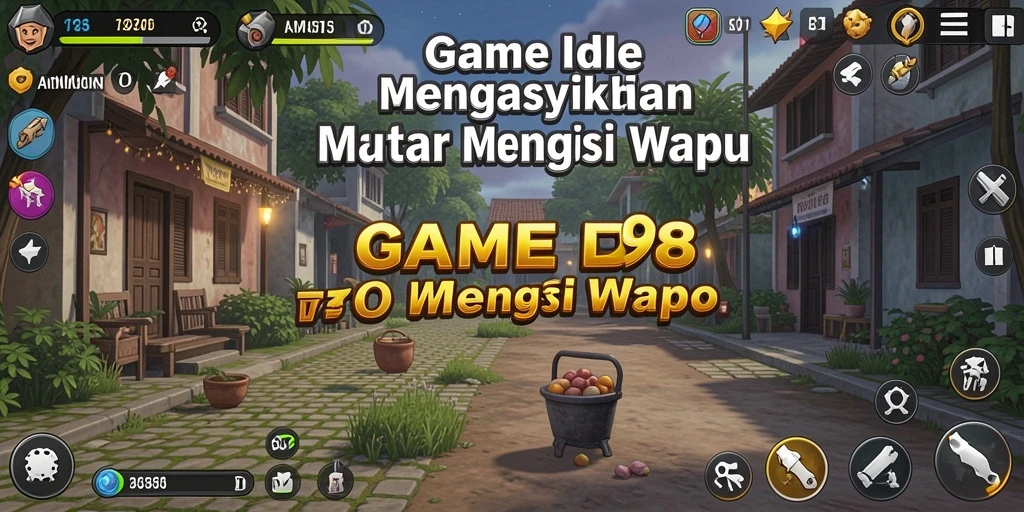 Tangkapan layar gameplay V98 menampilkan aksi Idle yang menghibur.